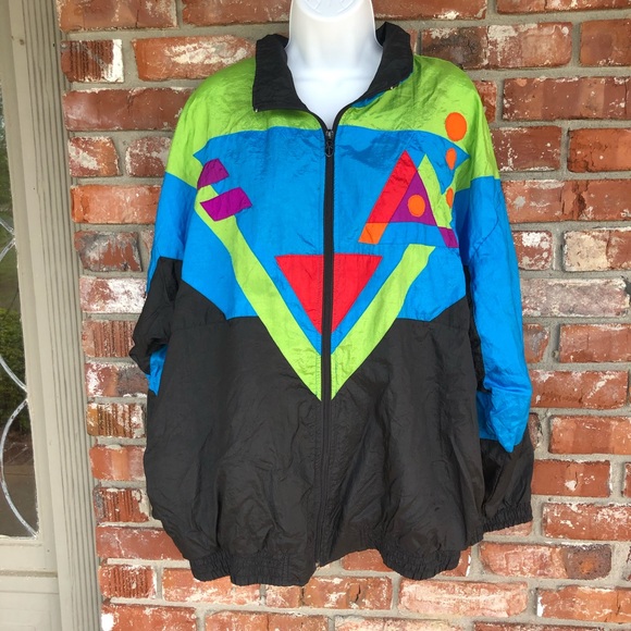 Lady Lavon Jackets & Blazers - Lady Lavon vintage colorful windbreaker size 1X